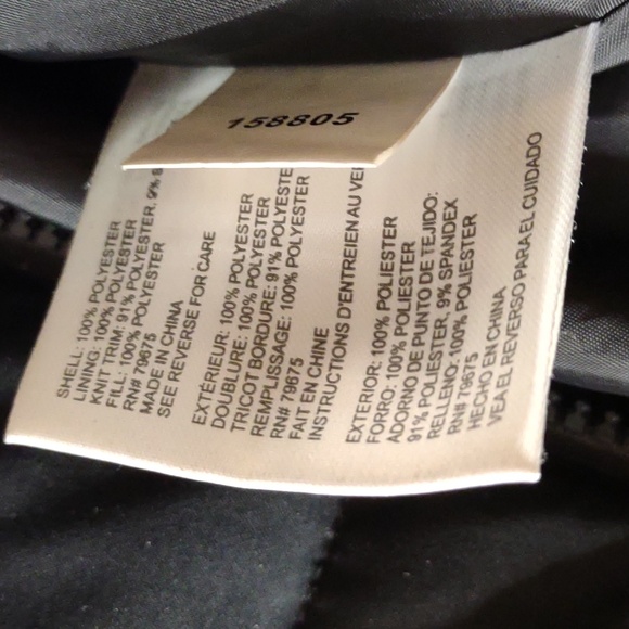 Michael Kors Lady's  Black Puffer Coat w/Quilted Collar - Size Large - Picture 16 of 16